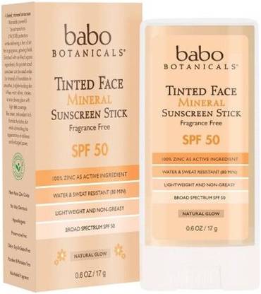 Babo Botanicals Sunscreen - SPF 50 Tinted Face Mineral Sunscreen Stick