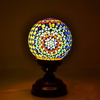 Decent Glass Traditional Mosaic Globe Table Lamp Aluminum Base Lamp Table Lamp