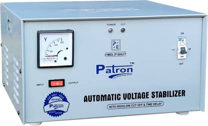 पैट्रन Crystal 7.5 KVA Automatic Voltage Stabilizer for All Home Appliances (Upto 6000 Watts), Working Range-90V-300V (Pure Copper Winding) वोल्टेज स्टेबलाइजर