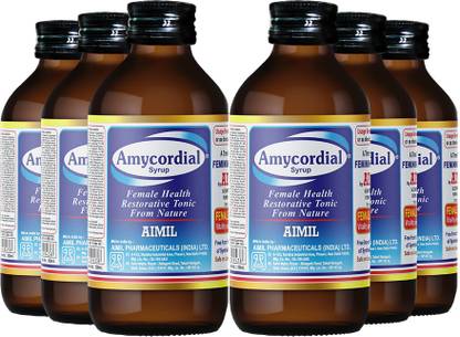 AIMIL Amycordial Syrup, Nourishment Health Tonic for Women|Effectively Maintains and Nourishes the Female System|Also Supports Healthy Body Functions in Teenage Girls (Pack of 6)