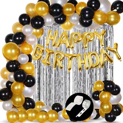 Prihit Balloons Decoration Kit 55 Pcs, 1 set of Golden 13Pcs (Multicolor, Pack of 55)