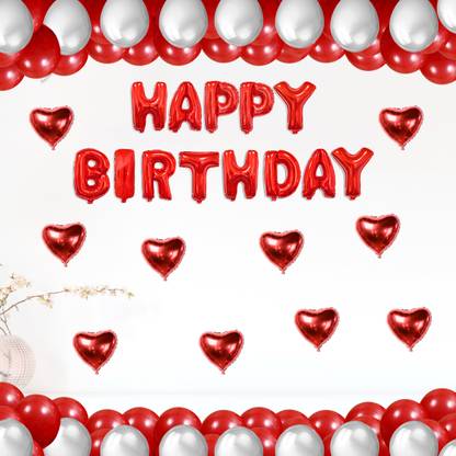 Prihit Solid Happy BD Balloons Decoration Kit 42 Pcs,( Pack of 42)