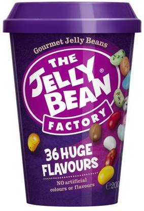 The Jelly Bean Factory Cup, 200 g (Pack of 1) - Gluten, Gelatine and Nut Free Suitable for Vegetarians 36 Huge Flavours Jelly Beans