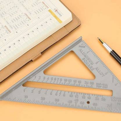 PGK TRADERS triangle Scale Stainless Steel Metric Inch Triangle Ruler Measurement Hand Tools Ruler