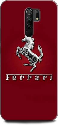 Wall Art Back Cover for Redmi 9 Prime FERRARI, FERRARI LOGO, EMBLEM,CAR, AUTO, WOOD, WOODEN TEXTURE