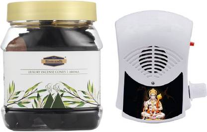 Bismaadh Combo Pack of Continues Chanting Hanuman Chalisa Mantra Bell & Aroma Dhoop Cones Dhoop