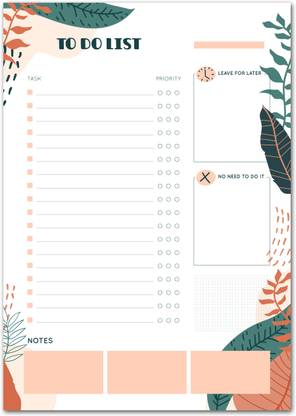 INNAXA to Do List Notepad - 50 Sheets (5.5" x 8.5") to-Do's Notepad Tear Off, Planning Memo Pad, Planner Checklist Organizing - Made in India - Simple Script - College-Ruled A5 Planner/Organizer Blank 50 Pages