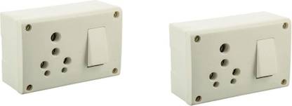 JELECTRICALS Combined Box With 16 AMP and 6 AMP Socket and Switch 16 A Six Pin Socket