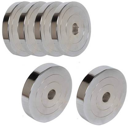 RV 15 kg Chrome Weight Plates , 15Kg Solid Chrome Dumbbell Weight Plates For Barbells Home Gym Combo