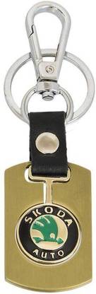 KPPLASTICO Skoda Car Logo Golden Moveable Key Chain Key Chain