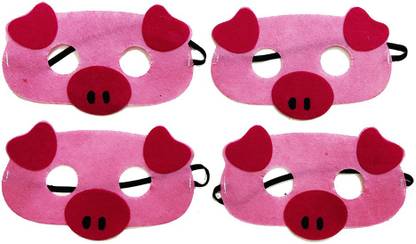 Dhinchak party eyes nose mask for kids in Pig style character ( 4 piece) Party Mask