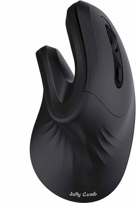 Jelly Comb Bluetooth Ergonomic Mouse, Advanced Vertical Wireless Bluetooth Mouse 2.4GHz Optical Vertical Mice, Easy Switch Between 2 Devices with Bluetooth and USB Connection MV045 (Black) Wireless Optical Mouse  with Bluetooth