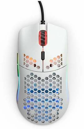 Glorious PC Gaming Race LLC Model O USB RGB Odin Gaming Mouse - Matte White(Extremely Light Weight 67/68g) Wired Ambidextrous Touch  Gaming Mouse