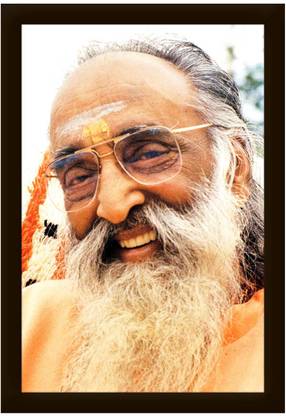 Braj Art Gallery Swami Chinmayananda Saraswati Photo Frame Digital Reprint 19.5 inch x 13.5 inch Painting