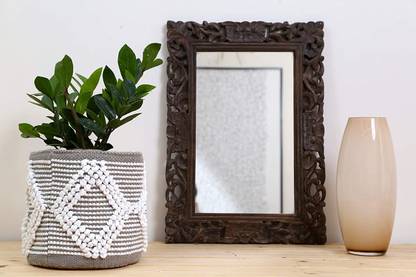 home decorz store Modern Cotton and Jute Grey Boho Planter Basket (Height 20cm Width 20cm) Plant Container Set