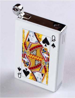 Skyble DGNY_8I76 Refillable Queen of Spade Electric Shock Prank Playing Card Cigarette Lighter RJ_20 Refillable Queen of Spade Electric Shock Prank Playing Card Cigarette Lighter (Without Fuel Empty Lighter) Pocket Lighter