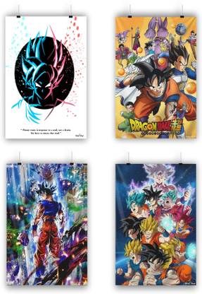 Dragon Ball z Super Hero Combo 745 Pack of 4 for wall decoration Paper Print