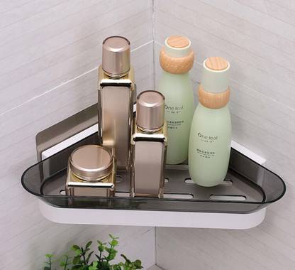 Kiwilon DIY Series Self Adhesive Corner Bathroom Shelf Plastic Wall Shelf