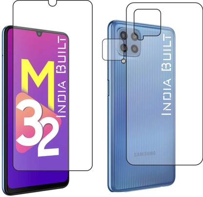INDIA BUILT Screen Guard for Samsung Galaxy M32 FRONT CLEAR, BACK CARBON FIBER, CAMERA