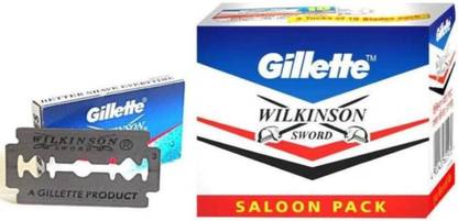 Gillette Wilkinson Sword Double Edge Razor Blades (50 In 1) (Pack Of 8) Saloon Pack by Rmr JaiHind, Men & Women