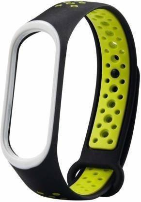 Astrapia Dual Tone Soft Silicone smart band strap Xiaomi Mi Band 3 and Band 4 (Device not included) Yellow Dot Black smart band strap Smart Band Strap Smart Band Strap