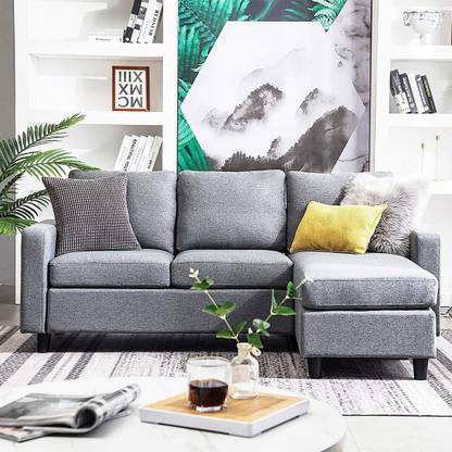 Brickwud Bostin Interchangeable L Shape Fabric 4 Seater  Sofa