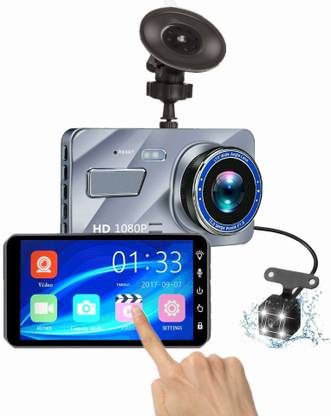 kulkr A10 Car Dash Cam 3.6" Touch Screen LCD 1080p 170° Wide Dual Lens Front & Rear DVR Video Recorder Camera with G-Sensor, Motion Detect, Night Vision, WDR & Parking mode Reverse Assist Camera System