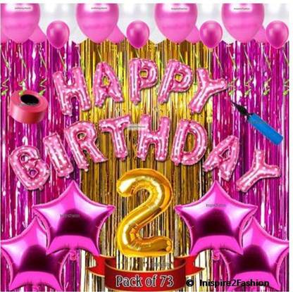 Inispire2Fashion Solid Second/2nd happy birthday combo/kit material for party decorations Balloon