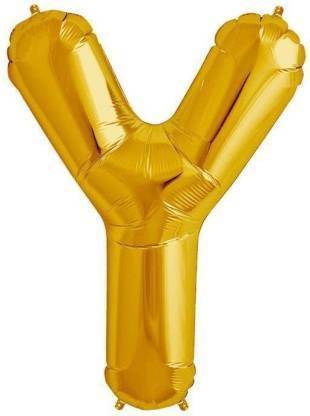 NIKS Solid Golden "Y" Alphabet/Letter Foil Balloon Letter Balloon