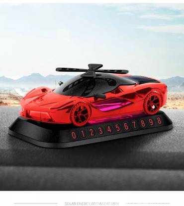 ASIATICK Car Shaped Solar Perfume air Fragrance Diffuser Car Dashboard Showpiece Perfume (Red) Air Purifier