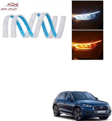 AuTO ADDiCT Car Headlight LED DRL - Daytime Running Light (Turn Signal Yellow,White) For Audi Q5 Car Fancy Lights
