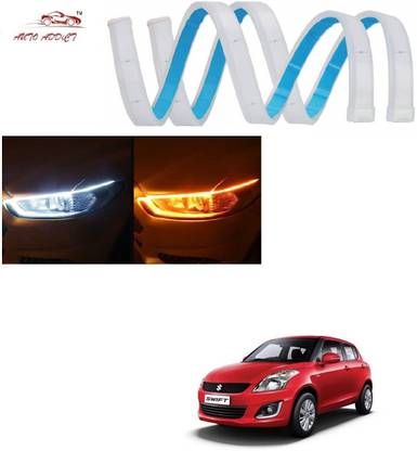 AuTO ADDiCT Car Headlight LED DRL - Daytime Running Light (Turn Signal Yellow,White) For Maruti Suzuki Swift New (2011-2017 Car Fancy Lights