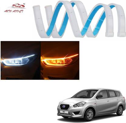AuTO ADDiCT Car Headlight LED DRL - Daytime Running Light (Turn Signal Yellow,White) For Datsun Go Plus Car Fancy Lights