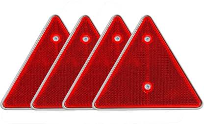 Allpartssource Red Triangle Safety Reflectors with Screws Suitable for Tractor Cars Truck Universal Applications Car Reflector Light