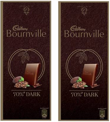 Cadbury Bournville 70% Dark Chocolate 80 Gram Pack Of 2 Bars