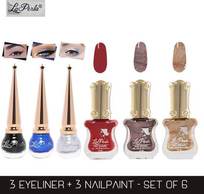 La Perla (LP-BSI-NPELCMB06-957) CH Piano Multicolor Nail Paint and BSI Eyeliner Combo