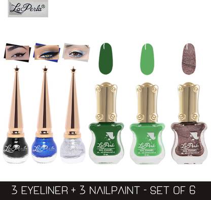 La Perla (LP-BSI-NPELCMB06-613) CH Piano Multicolor Nail Paint and BSI Eyeliner Combo