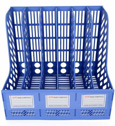 PAVITYAKSH 4 Compartment Plastic Heart Shape File Paper Rack Holder, 30 X 30 X 25.4 cm Plastic Open Book Shelf