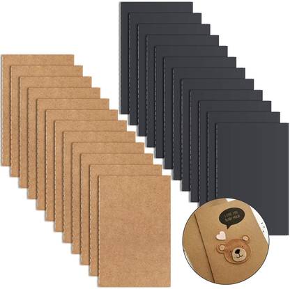 INNAXA 24 Pack A6 Pocket Notebook (12 Black, 12 Brown) Journal Notebooks Set Pocket Notepad, 64 Pages, Small Pocket Size Notebooks Journals, Soft Cover Mini Memo Notepad, Plain Notebooks, Student, Office A6 Notebook Blank 64 Pages