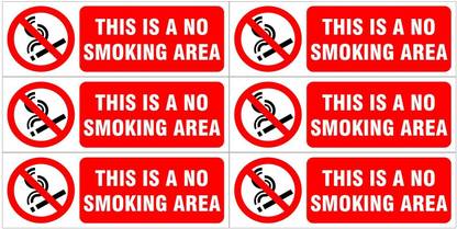 VICINITY This is a no smoking area Pack of 6 Emergency Sign