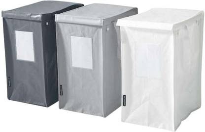 IKEA DIMPA Waste Sorting Bag, White/Dark Grey/Light Grey,22x35x45 cm/35 l Pack of 3 Grocery Bags