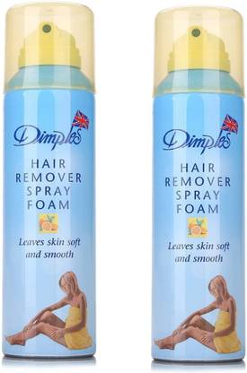 dimples Hair Removal Spray Foam ( leaves Skin Soft and Smooth ) Lemon Fragrance Pack of 2 Spray