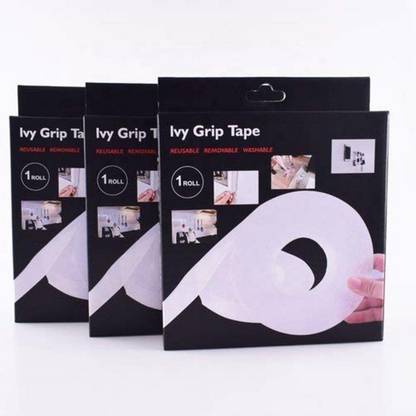 Planetone 5MM Grip tap Double Sided Nano Adhesive Tape, Washable Traceless Nano Gel Tape, Stick to Glass, Metal, Kitchen Cellphone, Pads or Tile Nano Tape 5 m Double-sided Tape