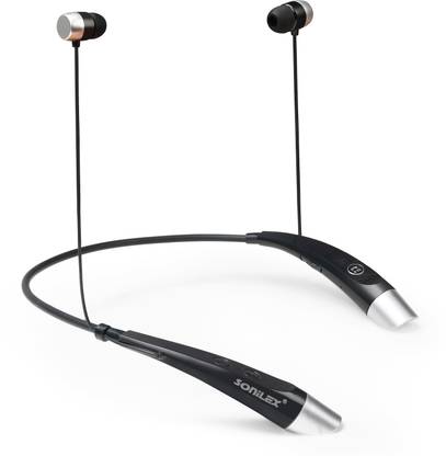 SOniLEX 500D Bluetooth Headset with 15 hours Playtime, 5.0 Bluetooth, Upto 300 Hours Standby, Vibration on Call, Sweat Proof along with Deep Bass, Magnetic Absorption Neckband, A2DP Supported with Mic Bluetooth