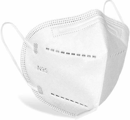 Wellstar Protective Face Mask with NOSE CLIP CE ISO & GMP Certified Bacterial Filtration 6 Layers N95 / KN95 FFP2 Multi level Filtration & Protection, Resuable, keep highly secure from Viruses Anti Pollution, Anti Bacterial, Anti Virus Without Respirator, Approved and Certified Face Mask FM_204A (White, Free Size, Pack of 25) Non-Washable, Water Resistant