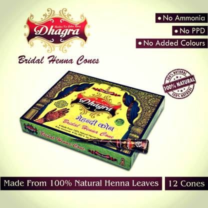 dhagra's Bridal Henna Mehendi Cones Natural Mehendi