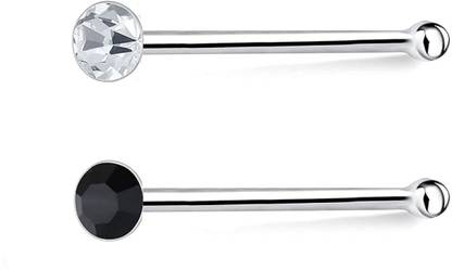 Via Mazzini Crystal Sterling Silver Nose Stud