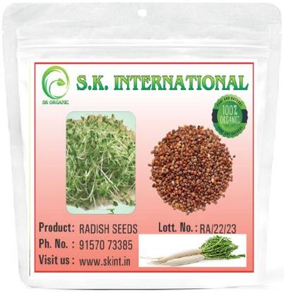 SK ORGANIC Radish Seeds ( 1KG ) For Sprouting and Cultivation Seed