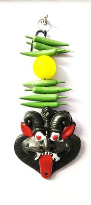 ADI Traderss Nimbu Mirchi Nazar Wall Hanging Evil Eye Protector for Home Office and Shop, 11 x 4.5 -inches - (Set of 1) Car Hanging Ornament