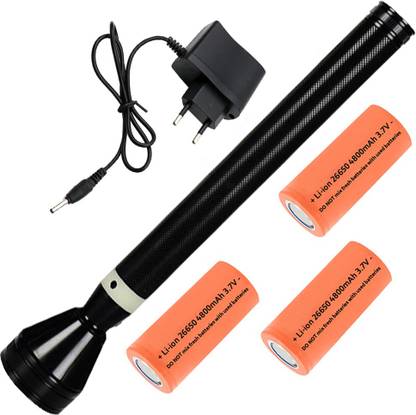 QTX SMALL SUN 1500 Meter Long Beam 3 Mode 4800mAh Battery Waterproof LED Chargeable Outdoor Lamp Metal Body 24W Flashlight Torch Emergency Light Torch Invigilator Series Torchlight Torch